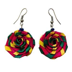 Colorful Handmade Flower Earrings